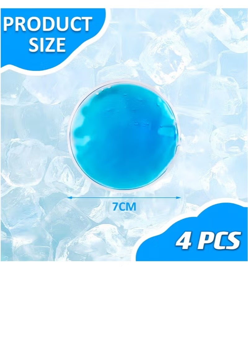 4 Pcs Ice Packs, Hot and Cold Eye Pads, Eye Mask Eye Protection Beauty PVC Cold and Hot Compress, Reusable, Round Blue Ice Pack, Eye SPA, Small Gel Ice Pack for Heat Stroke Prevention, Skin Care - Image 2