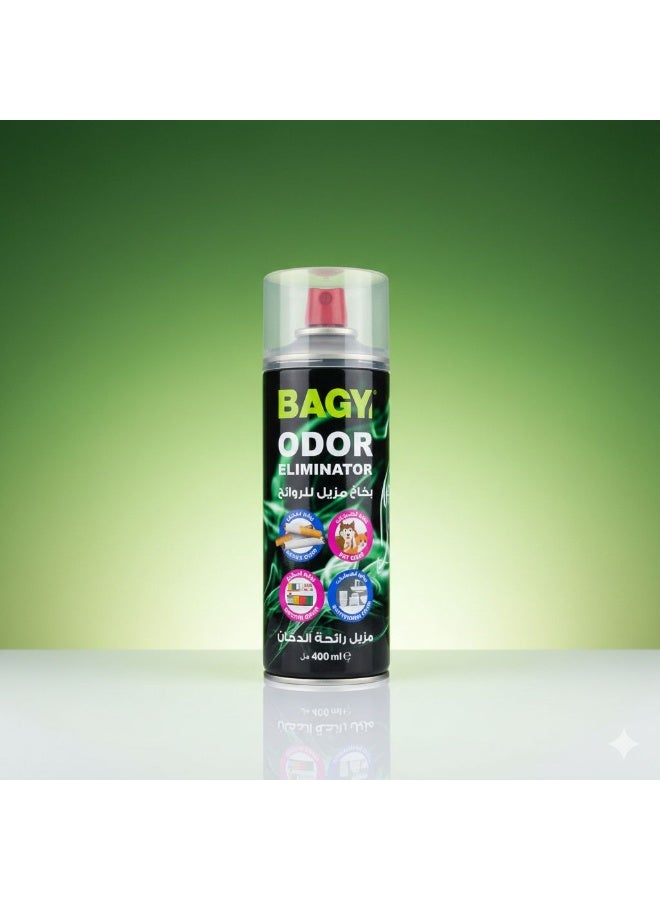 BAGY ODOR Powerful Odor Eliminator Spray – Removes Smoke, Kitchen, and Pet Odors 400ml
