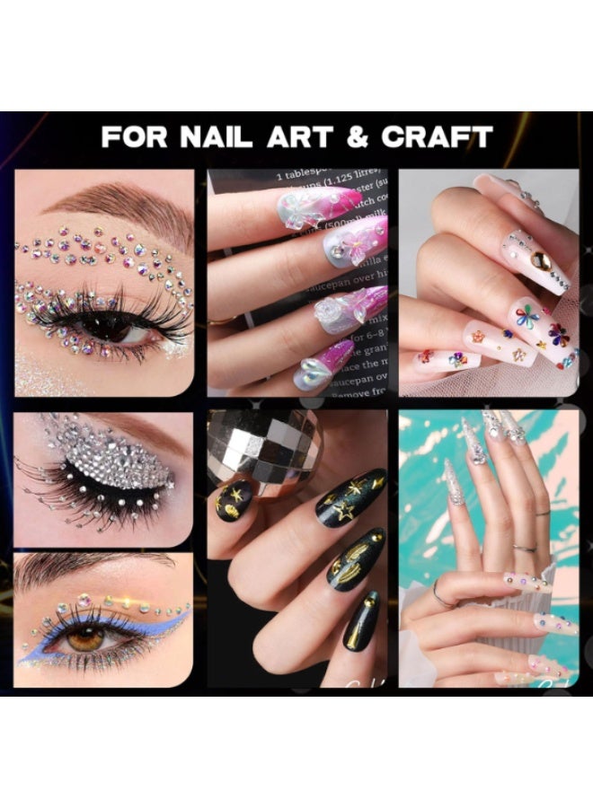 Nail Charms Nail Stickers with Nail Gems Kit, 8 Boxes Nail Art Rhinestones Gold Rhinestones for Nails, Nail Charms and Gems Pearls for Nails, 3D Nail Art Design Kit Nail Decorations for Women - Image 3