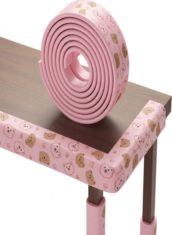 Kolorful Baby Proofing Cute Bear Printed Flat Edge Protector-2 M Safety Strip,Furniture,Dense Edge Guard for Kids Safety Soft Cushion Foam Bumper Strip,Table Childproof Protection Tape (Pink) - Image 1