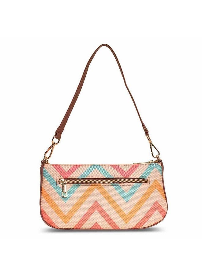 ZOUK Baguette Bag | Crossbody Bags for Women | Women's Handbags | Stylish Sling Bag for Woman | Vegan Leather Evening Bag | Travel & Office Use | Purse and Wallet | WavBeach Print - Image 4