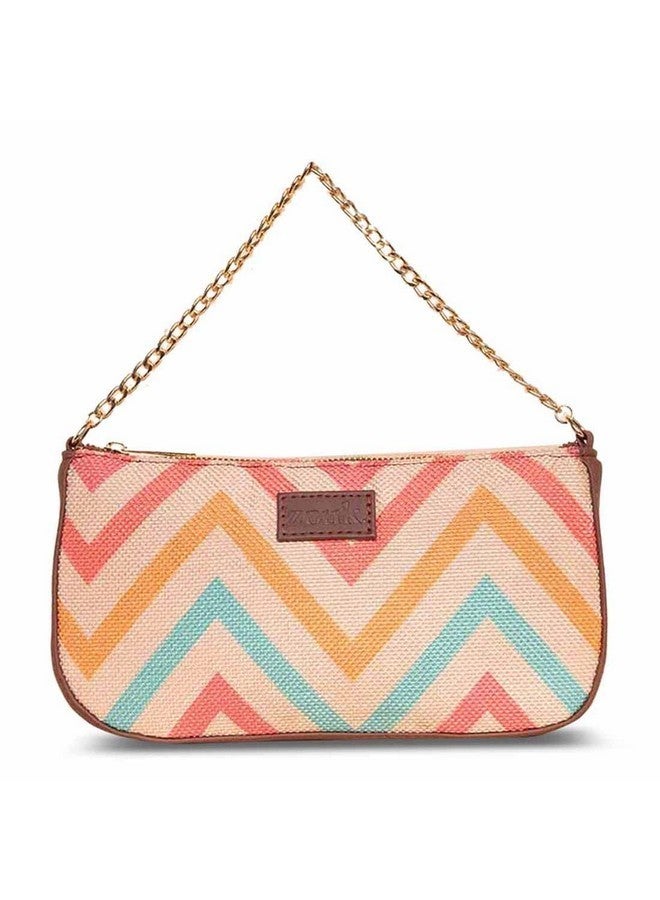 ZOUK Baguette Bag | Crossbody Bags for Women | Women's Handbags | Stylish Sling Bag for Woman | Vegan Leather Evening Bag | Travel & Office Use | Purse and Wallet | WavBeach Print - Image 5