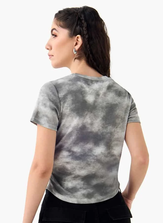 2Xtremz 2Xtremz Graphic Print Crew Neck T-shirt with Short Sleeves
