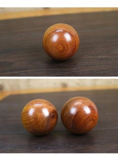 SYOSI 2 PCS Wooden Round Balls, Meditation Balls Qigong Balls Massage Ball Hand Massage Ball Chinese Health Exercise Balls for Relaxation Hand Therapy 4CM  - Image 2