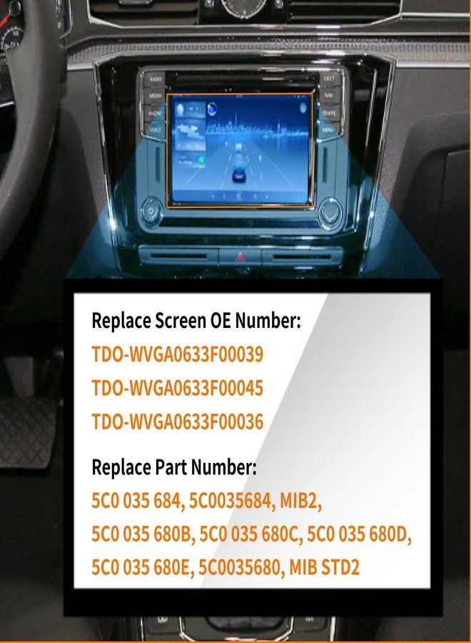 Kixfwpy 6.5" Touch Screen Replacement for 2016 2017 2018 2019 Volkswagen VW Jetta Passat Tiguan Polo Magotan MIB STD2 MIB2 Radio Screen Digitizer Replace# TDO-WVGA0633F00039, TDO-WVGA0633F00045 - Image 3