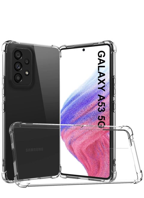 Samsung Galaxy A53 Case,Clear Transparent Shock-Absorbing Flexible TPU Cell Phone Cover Compatible with Samsung Galaxy A53 5G,Crystal Clear