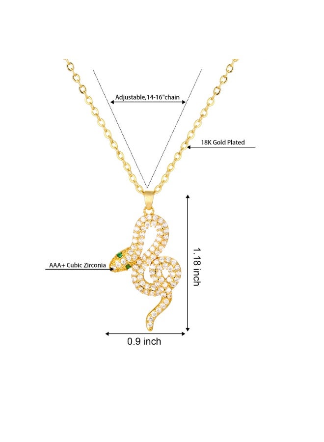 Gold necklace retro snake pendant, gold-plated zircon inlay, party dress accessories, gold women's gift, anti allergic - Image 4