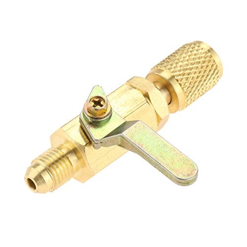 Aupoko Air Conditioner Ball Valve 1/4" SAE Adapter, Straight Shut-Off Valve for HVAC A/C Automotive Service Tools, Fits for R134A R22 R12 R410A Refrigerant - Image 1