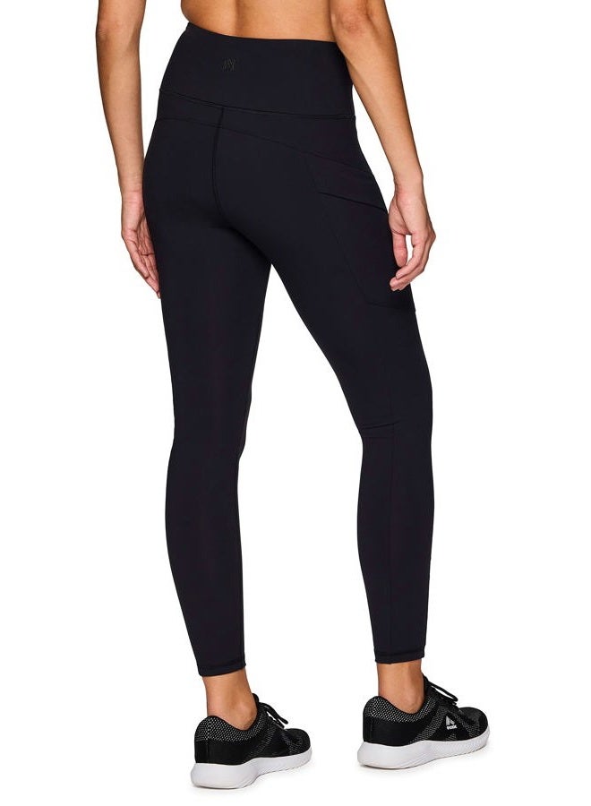 Avalanche Women's Super Soft Cargo Hiking Gym Full Length Legging with Pockets, Peached Black, S - Image 3