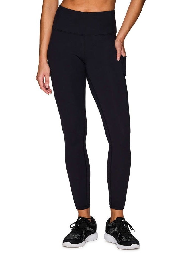 Avalanche Women's Super Soft Cargo Hiking Gym Full Length Legging with Pockets, Peached Black, S - Image 1