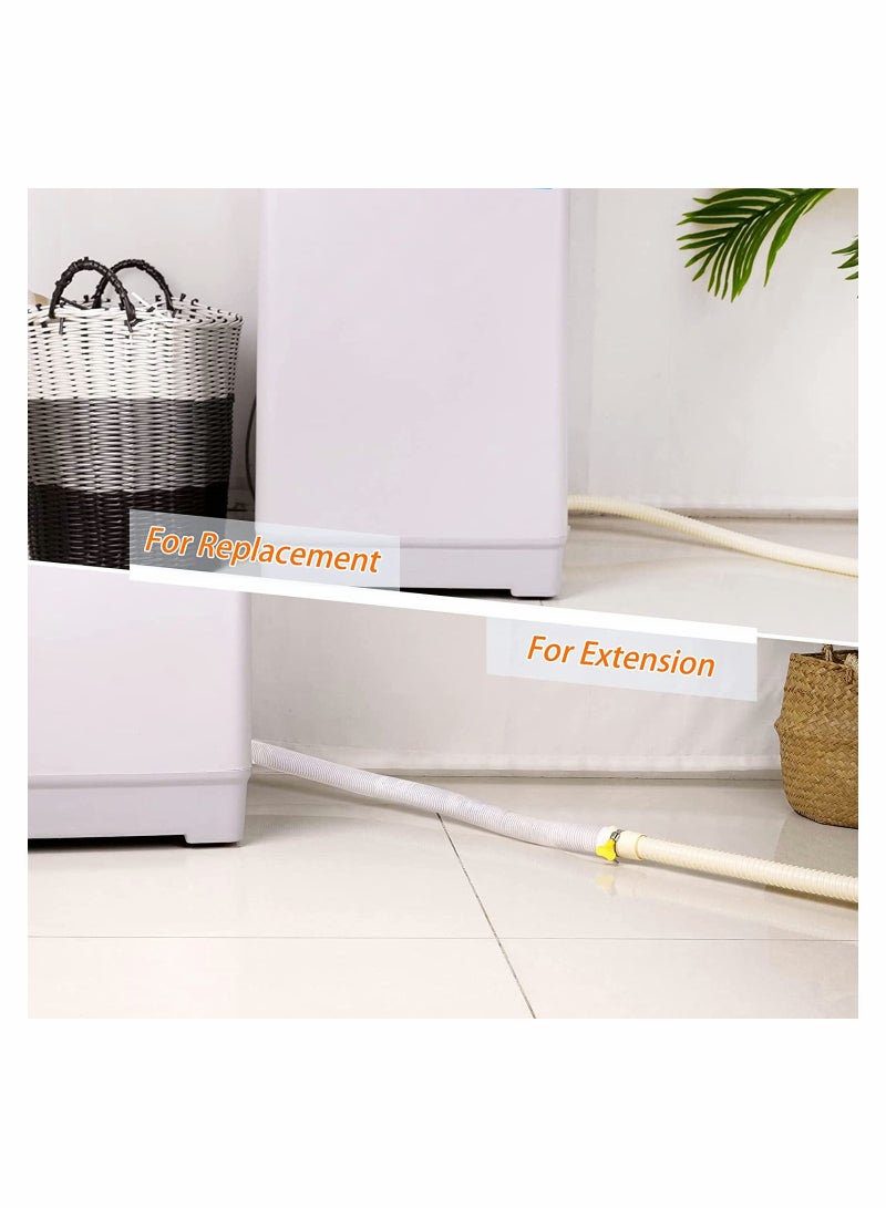 Excefore Drain Hose Washing Machine Extension Kit, Universal Fit All Drain Hose, 2mwith Extension Adapter and Hose Clamps, 2 PCS - Image 2