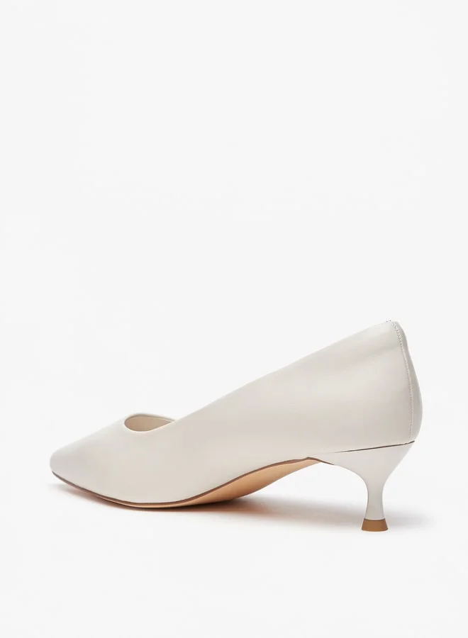 Celeste Women's Solid Slip-On Pumps with Kitten Heels