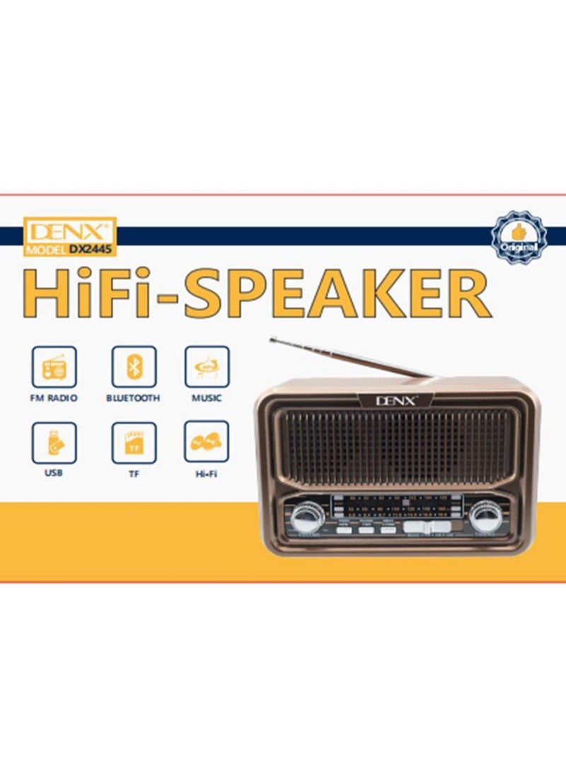 Denx Hi-Fi Radio, FM/AM/SW ,USB/TF/BT Player, Rechargeable Battery  - Image 2