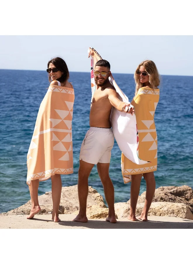 BU Towels Al Sadu Beach Towels | Eco-Friendly | Ultra-Soft &amp; Lightweight | Made from Bamboo viscose, &amp; recycled polyester (90 x 170 cm)