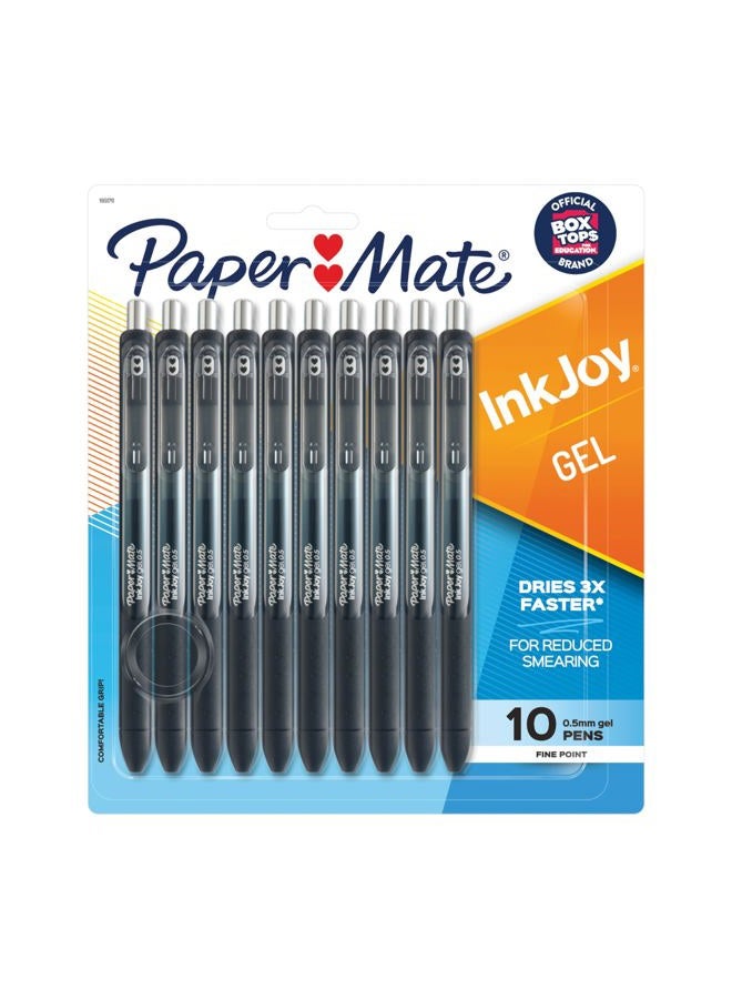 Paper Mate Inkjoy Gel Pens, Fine Point, Black, 10 Count - Image 1