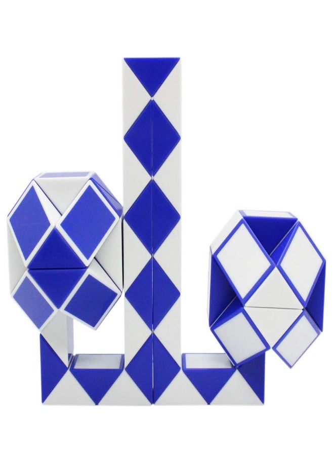 Mipartebo Magic Snake Cube Twist Puzzle 72 Wedges Large Size Twist Fidget Snake Toys Gift Party Favors for Kids Adults Teens Blue - Image 3