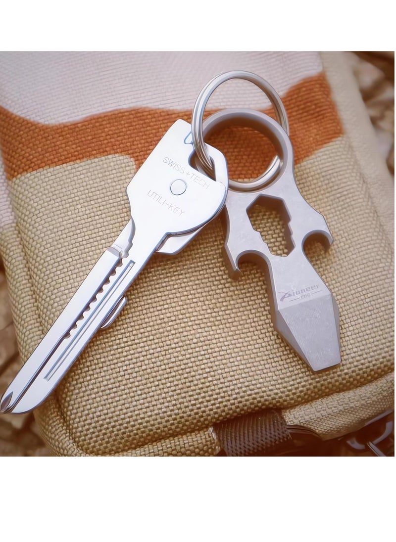 Excefore - Multipurpose Titanium Keychain Tool, Pocket Pry Bar, Pry Tools, Wrench Bottle Opener, Suitable for Everyday Carry EDC Crowbar - Image 1