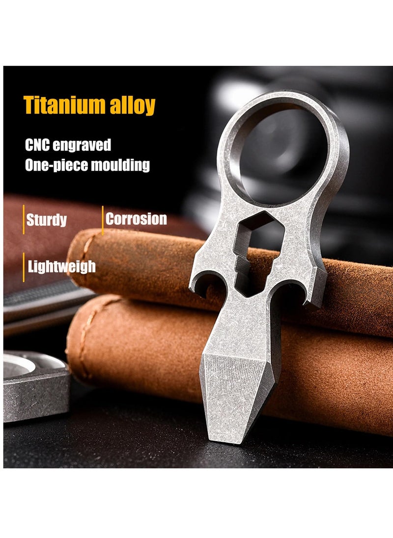 Excefore - Multipurpose Titanium Keychain Tool, Pocket Pry Bar, Pry Tools, Wrench Bottle Opener, Suitable for Everyday Carry EDC Crowbar - Image 1