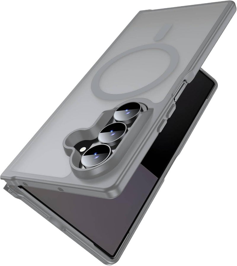 غطاء MagSafe | رمادي | PC | ملمس مطفي | مغناطيس قوي | مقاوم للصدمات لـ Samsung Galaxy Z Fold 7 - Image 1