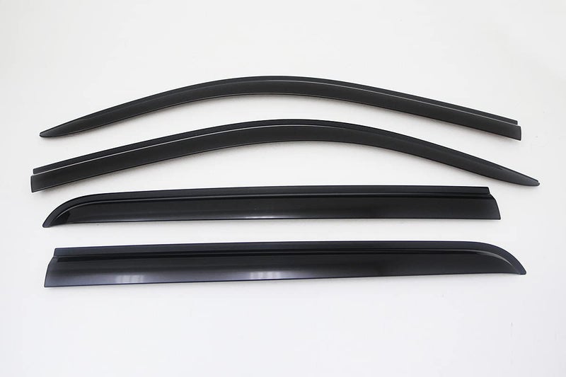AUTO CLOVER AUTOCLOVER Tape-On Rain Guards Window Visors 4 Pcs Set for Chevrolet Silverado 1500 Crew Cab 2014 2015 2016 2017 2018 / Window Deflectors, Out-Channel Vent Shades (Smoked) - Image 2
