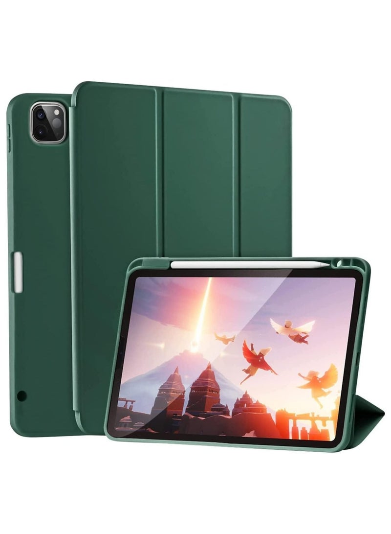 ELTRAZONE Case for iPad Pro 11 Inch 2021(3rd Gen)/2020(2nd Gen) with Pencil Holder [Support iPad 2nd Pencil Charging/Pair] Slim Trifold Stand, Smart Protective Case Cover - Image 1