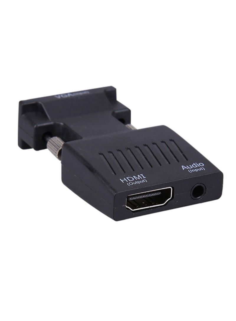 VGA Male To HDMI Female Video Adapter With Audio Cable Jack Black - Image 3
