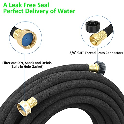 STYDDI Soaker Hose, 1/2" x 100 FT Round Rubber Garden Soaker Hose, Heavy Duty Water Seeper Soaker Hoses for Foundation Watering, Garden Beds, Garden, Lawn and Plants - Image 5