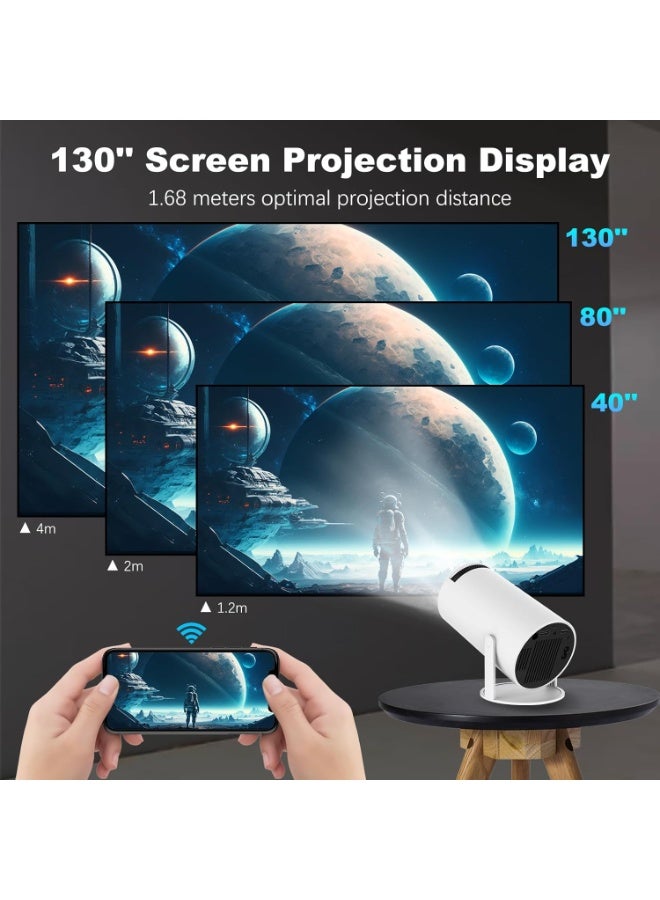Smart 1080P Portable Projector with Android 11.0 – 5G WiFi, 130" Display, 4K Support, Bluetooth, Built-in Speakers, USB/HDMI, Screen Mirroring – For Indoor & Outdoor Use  - Image 5