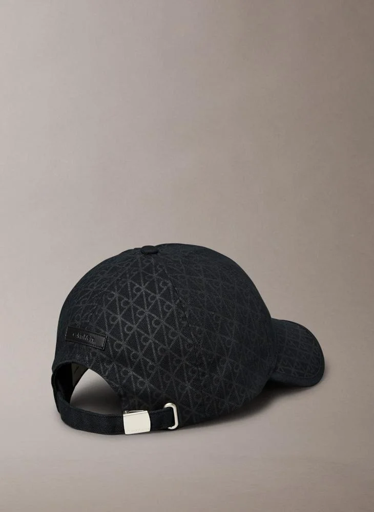 CALVIN KLEIN LEATHER PATCH curved peak CAP