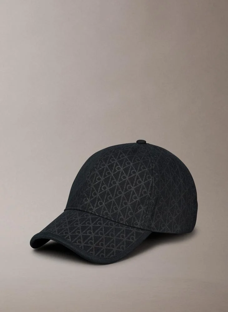CALVIN KLEIN LEATHER PATCH curved peak CAP