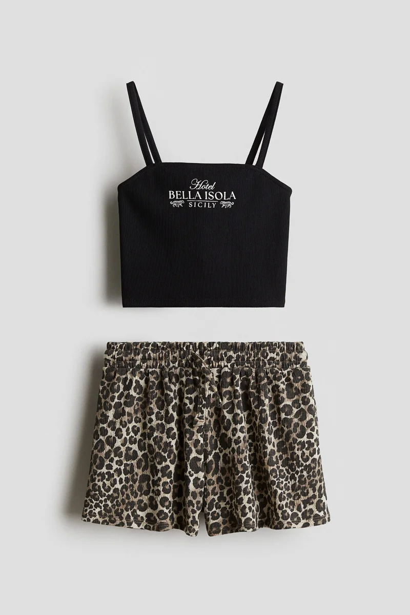 H&M 2-piece strappy top and shorts set