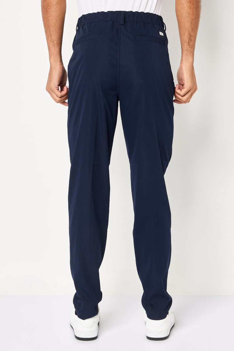DKNY Men Regular Fit Plain Dress Pants, Navy - Image 4