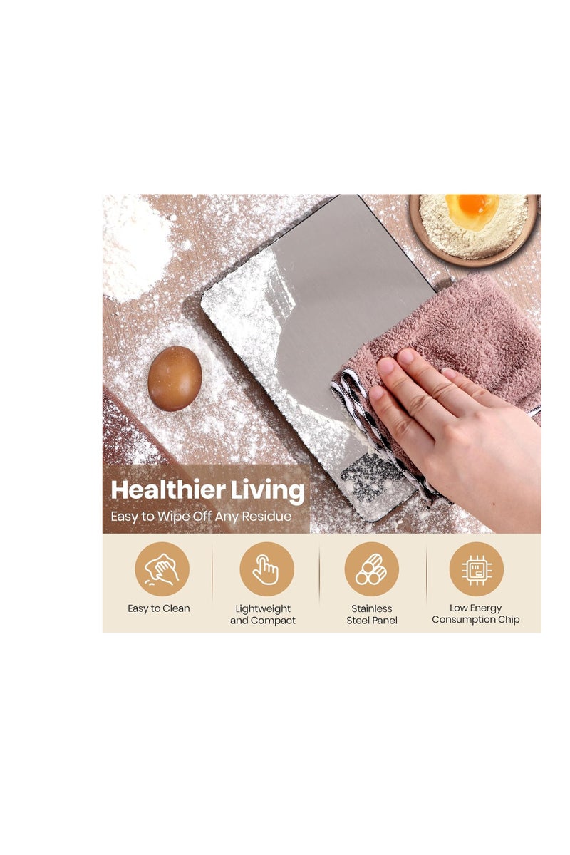 general Digital Kitchen Scale - Precision Food Scale for Cooking & Baking (1g/0.05oz Accuracy) - Waterproof Stainless Steel with LCD Display, Batteries Included - Weight in Grams & oz - Image 5