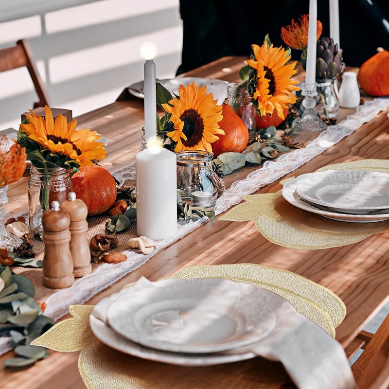 Olgaa Fall Thanksgiving Pumpkin Placemats Set of 6 Fall Autumn Table Decorations Indoor Farmhouse Harvest Pumpkins Table Round Placemats for Party Kitchen Dinning - Image 5
