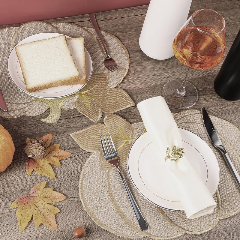 Olgaa Fall Thanksgiving Pumpkin Placemats Set of 6 Fall Autumn Table Decorations Indoor Farmhouse Harvest Pumpkins Table Round Placemats for Party Kitchen Dinning - Image 4