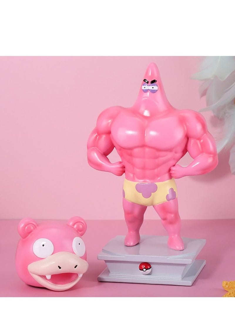 NIBEMINENT - SpongeBob SquarePants animated fitness muscle man Patrick collectible decorative cartoon character toys - Image 1
