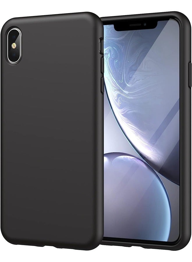 iPhone X/Xs Case,Ultra Slim Fit iPhone Case Liquid Silicone Gel Cover with Full Body Protection Anti-Scratch Shockproof Case Compatible with iPhone X/Xs Case Black - Image 1