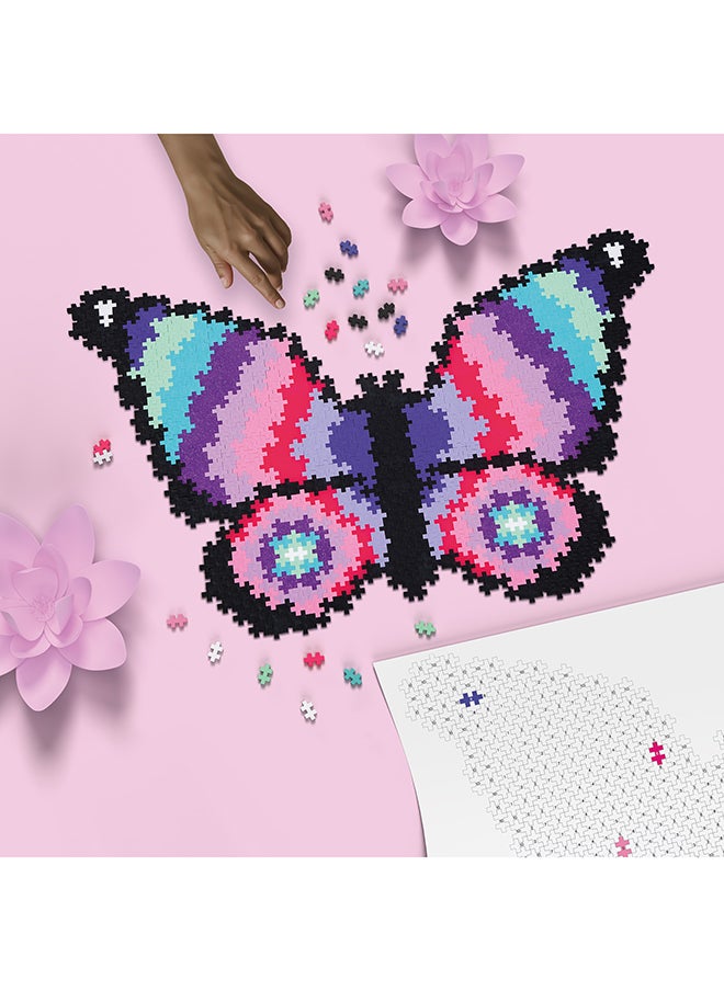 Plus-Plus Puzzle By Number, 800 Piece Mini Interlocking Hashtag Color Blocks, 3D Pixel Art Kit For Kids - Butterfly  - Image 4