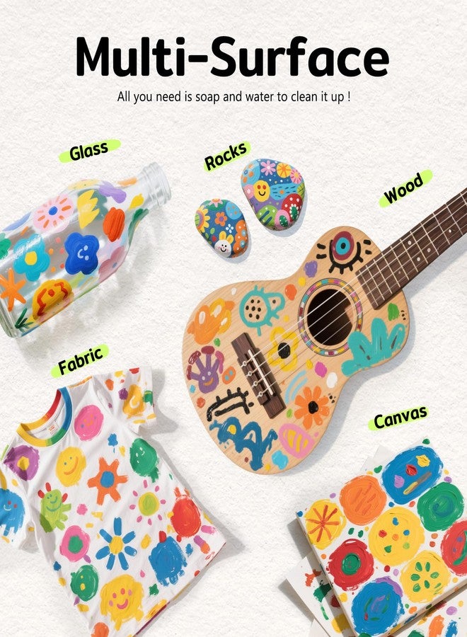 TMOL Washable Paint for Kids 12 Colors, Non-Toxic, Safe & Washable for Toddlers, Tempera Paint with Brushes, Palette & Bucket, School Project Art Supplies - Image 2