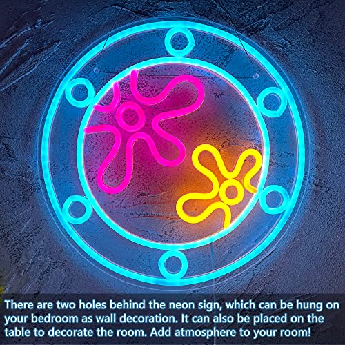 manimo Ocean World Porthole Neon Lights, LED Under Sea Porthole Neon Signs for Wall Decor,USB Night Light for Game Room Bedroom Birthday Wedding Party Gifts(13.3 * 13.3in) - Image 3