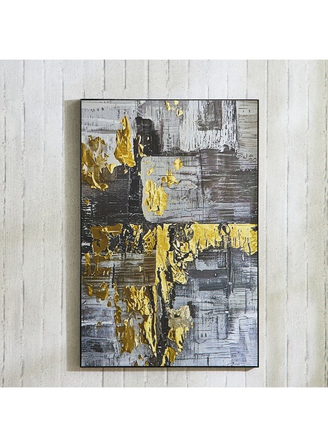 Home Box صورة فنية تجريدية مؤطرة - أسود وذهبي - Image 2