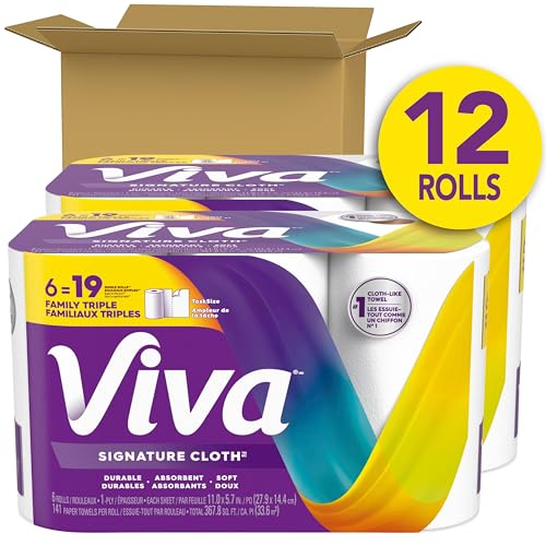 Viva Signature Cloth Paper Towels, Task Size, 12 Family Triple Rolls, 141 Sheets per Roll (Packaging May Vary) - Image 2