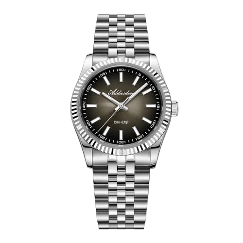 ADDIESDIVE Continuous Sweep Quartz Watch Sapphire Glass Luminous 100M Waterproof Jubilee Band Black Dial Luxury Men Quartz Watch - Image 1