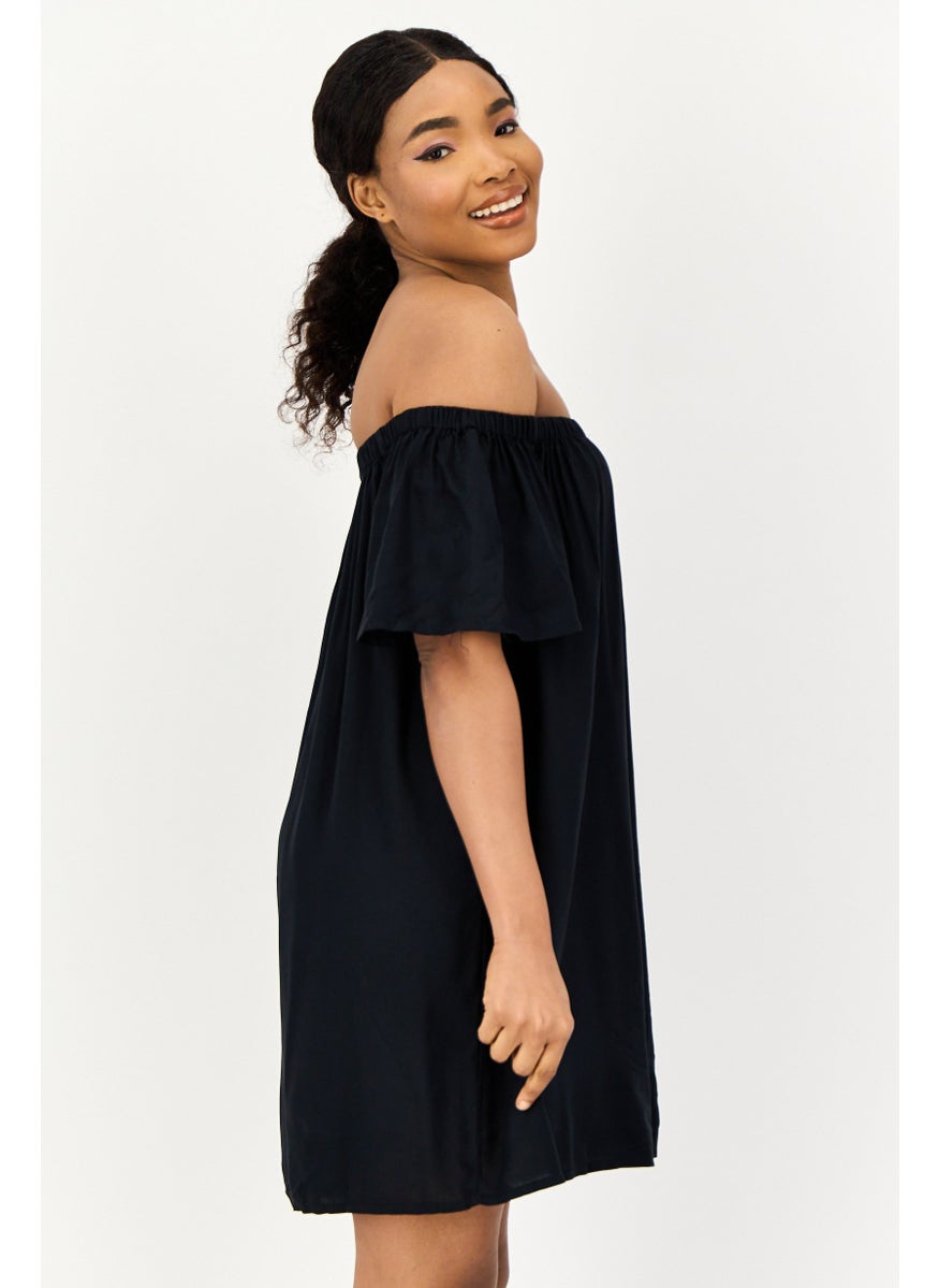ONLY Women Solid Mini Dress, Black  - Image 2