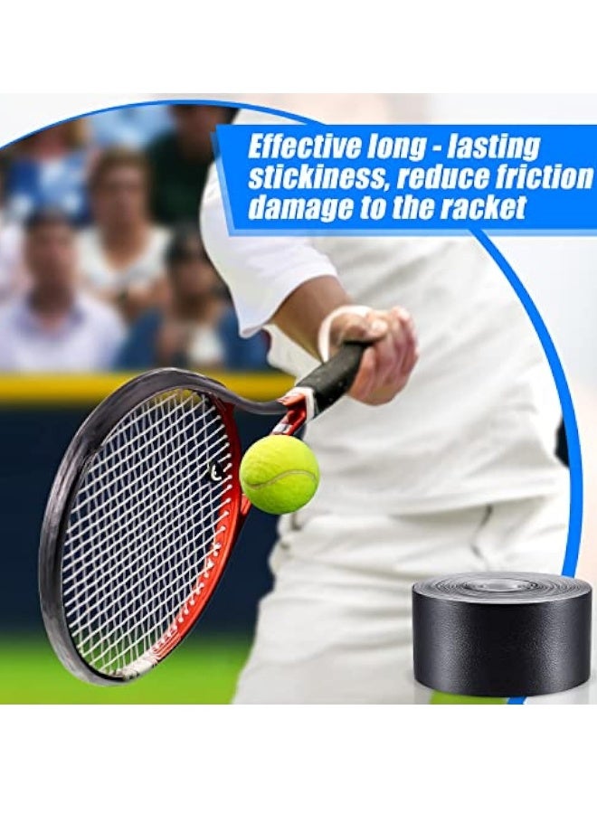 2 Pieces Black Racket Protection Tape, Racquet Head Guard, Tennis Racket Tape, for Tennis Practice Racquetball, 16.4' Roll - Image 3