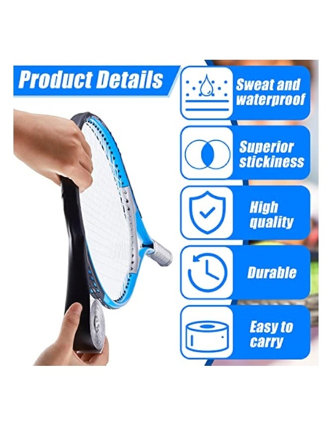2 Pieces Black Racket Protection Tape, Racquet Head Guard, Tennis Racket Tape, for Tennis Practice Racquetball, 16.4' Roll - Image 2