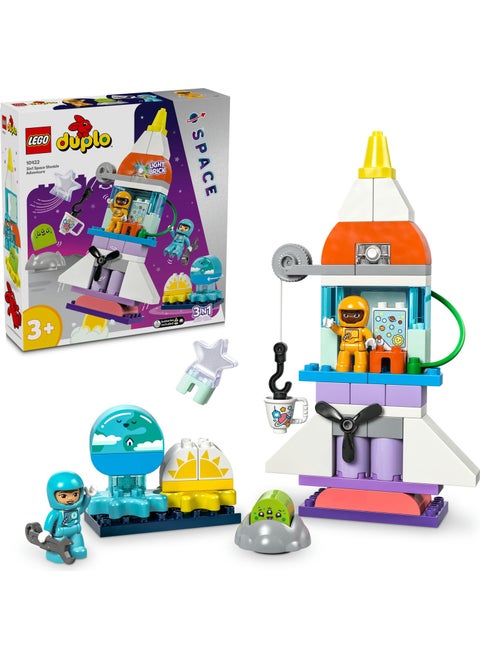 ® DUPLO® 3 in 1 Space Shuttle Adventure 10422 - Educational Toy Building Set with Astronaut Minifigure for Kids Ages 3 and Up (58 Pieces)