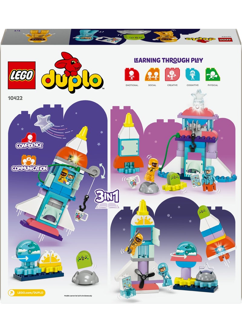 ® DUPLO® 3 in 1 Space Shuttle Adventure 10422 - Educational Toy Building Set with Astronaut Minifigure for Kids Ages 3 and Up (58 Pieces)