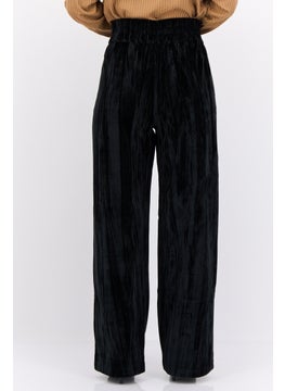 ONLY Women Regular Fit Textured Straight Leg Pants, Black  - Image 3