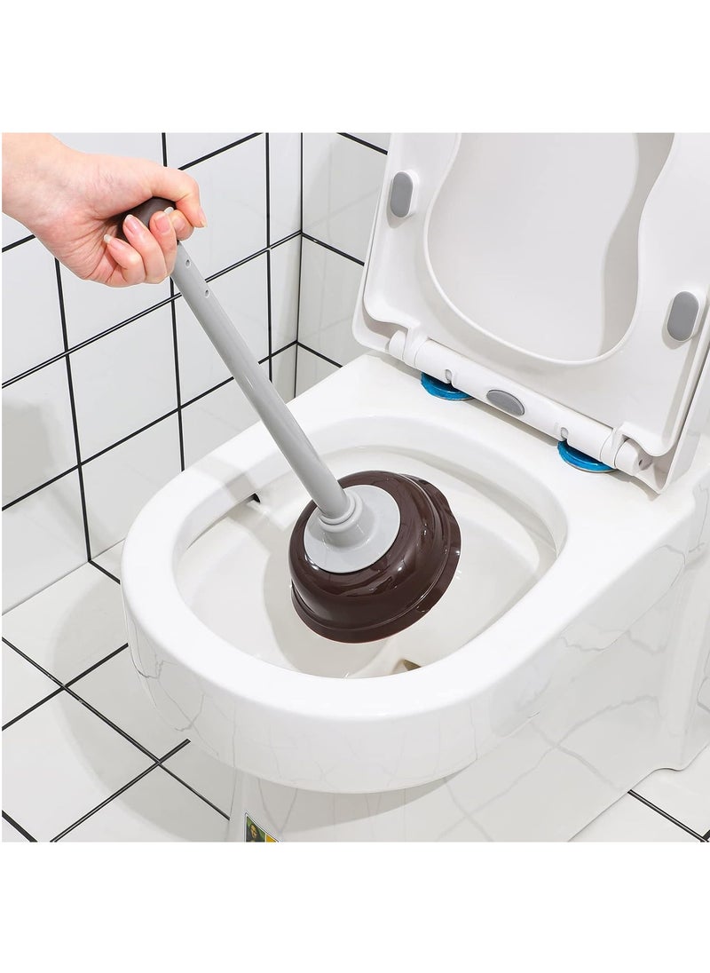 Toilet Brush and Plunger Set,Toilet Plunger and Brush Combo Bathroom Deeply Cleaning Tools,Bathroom Toilet Bowl Brush with Holder(Grey 1 Set)